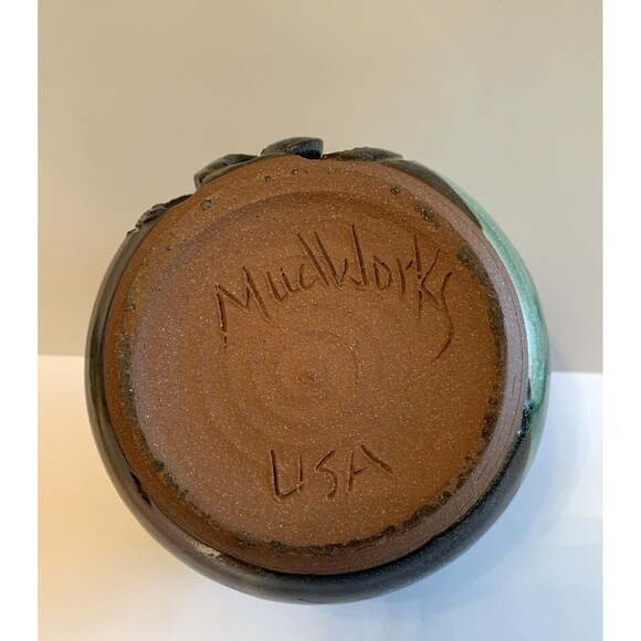 Mudworks USA Pottery Ceramic Jar Cannister Garlic Storage Curly Circle Lid Vents - Picture 7 of 11